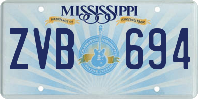 MS license plate ZVB694