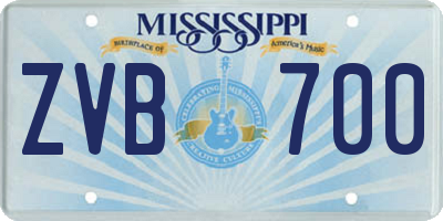 MS license plate ZVB700