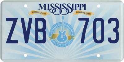 MS license plate ZVB703
