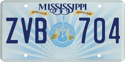 MS license plate ZVB704