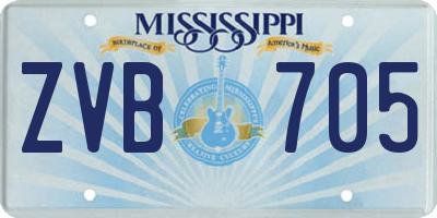 MS license plate ZVB705