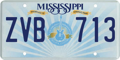 MS license plate ZVB713