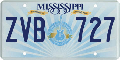 MS license plate ZVB727