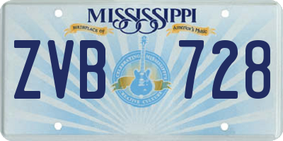 MS license plate ZVB728