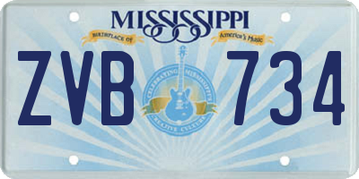 MS license plate ZVB734