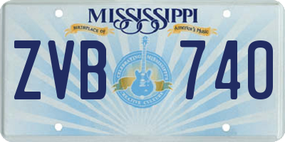 MS license plate ZVB740