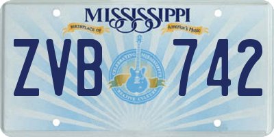 MS license plate ZVB742