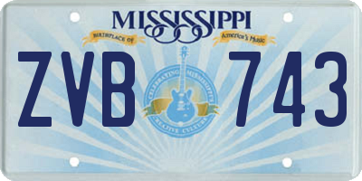 MS license plate ZVB743