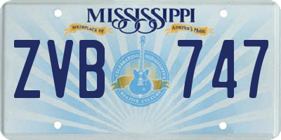 MS license plate ZVB747