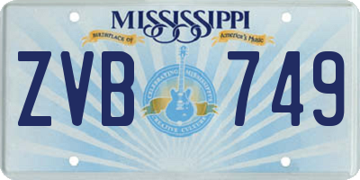 MS license plate ZVB749