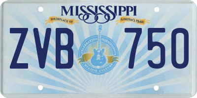 MS license plate ZVB750