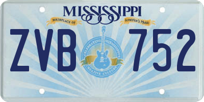 MS license plate ZVB752