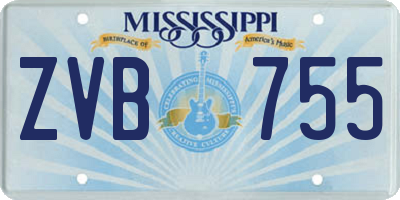 MS license plate ZVB755