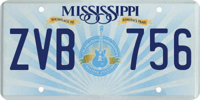 MS license plate ZVB756