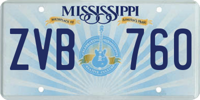 MS license plate ZVB760