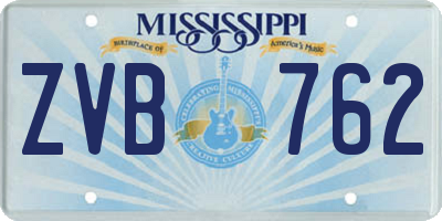 MS license plate ZVB762
