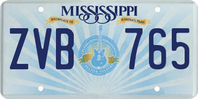 MS license plate ZVB765