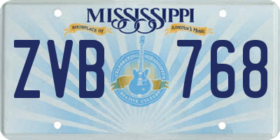MS license plate ZVB768