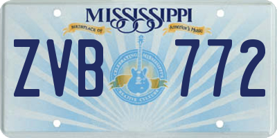 MS license plate ZVB772