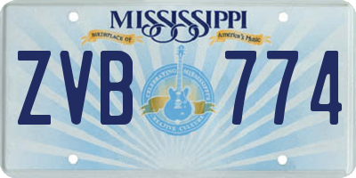 MS license plate ZVB774