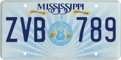 MS license plate ZVB789