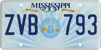 MS license plate ZVB793