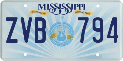 MS license plate ZVB794
