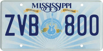 MS license plate ZVB800