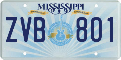 MS license plate ZVB801