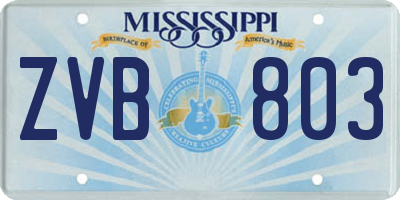 MS license plate ZVB803