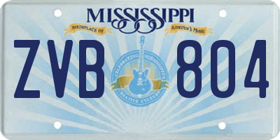 MS license plate ZVB804