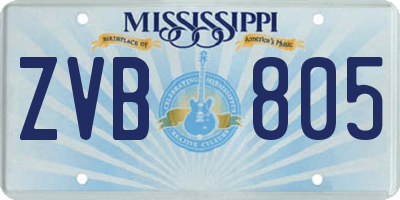 MS license plate ZVB805