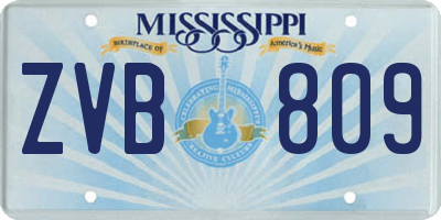 MS license plate ZVB809