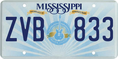MS license plate ZVB833