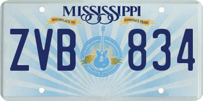MS license plate ZVB834