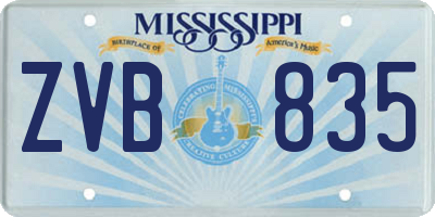 MS license plate ZVB835