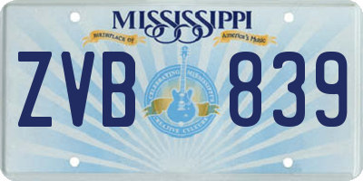 MS license plate ZVB839