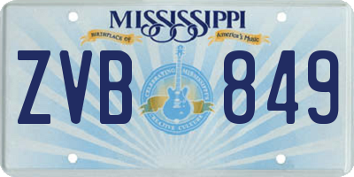 MS license plate ZVB849