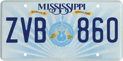 MS license plate ZVB860