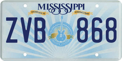MS license plate ZVB868
