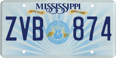 MS license plate ZVB874