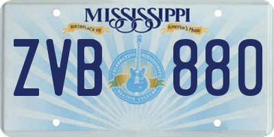 MS license plate ZVB880