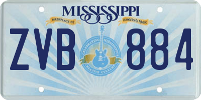 MS license plate ZVB884