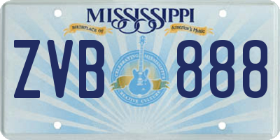 MS license plate ZVB888