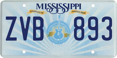 MS license plate ZVB893
