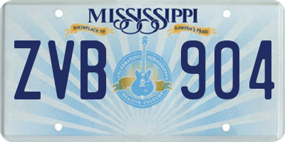 MS license plate ZVB904