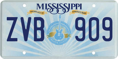 MS license plate ZVB909