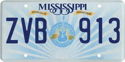 MS license plate ZVB913