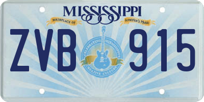 MS license plate ZVB915