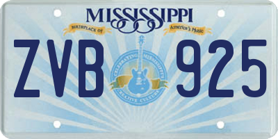 MS license plate ZVB925